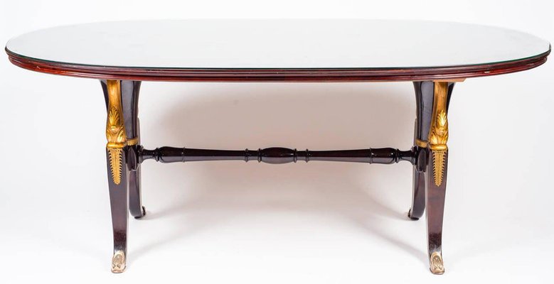 Mid-Century Italian Mahogany Table in the Style of Paolo Buffa, 1950s-MBH-1032145