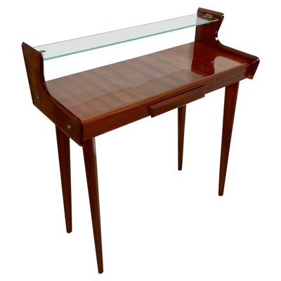 Mid-Century Italian Mahogany Wood & Glass Console Table by Carlo De Carli, 1950s-LYQ-1171647