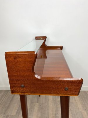 Mid-Century Italian Mahogany Wood & Glass Console Table by Carlo De Carli, 1950s-LYQ-1171647