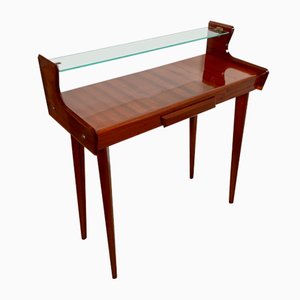 Mid-Century Italian Mahogany Wood & Glass Console Table by Carlo De Carli, 1950s-LYQ-1171647