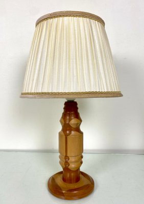 Mid-Century Italian Marquetry Table Lamp in Wood-WZZ-1228949