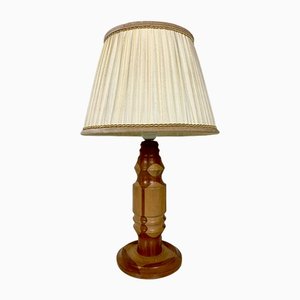 Mid-Century Italian Marquetry Table Lamp in Wood-WZZ-1228949