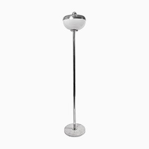 Mid-Century Italian Metal, Aluminum and Carrara Marble Base Floor Lamp, 1970s-JDR-1126138