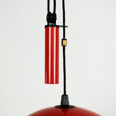 Mid-Century Italian Metal and Brass Counterweight Pendant Lamp, 1960s-MH-2036548