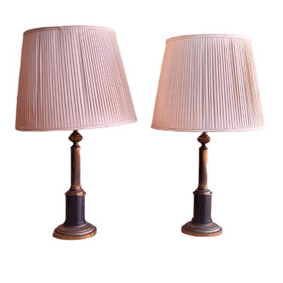 Mid-Century Italian Metal and Brass Table Lamps, Set of 2-TCS-1371017