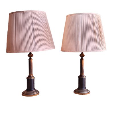 Mid-Century Italian Metal and Brass Table Lamps, Set of 2-TCS-1371017