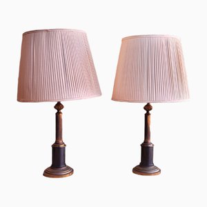 Mid-Century Italian Metal and Brass Table Lamps, Set of 2-TCS-1371017