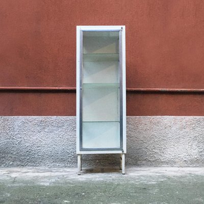 Mid-Century Italian Metal Display Cabinet with Three Internal Shelves, 1950s-GDD-1097325