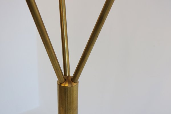 Mid-Century Italian Minimalist Black Brass Floor Lamp in the Style of Stilnovo, 1950s-WIP-1355037