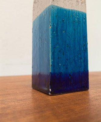 Mid-Century Italian Minimalist Blue and White Pottery Vase From Bitossi, 1960s-UAH-1262760