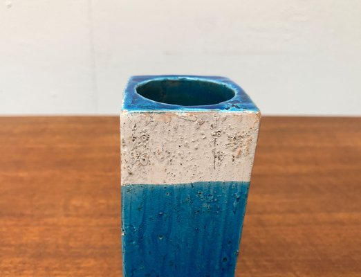 Mid-Century Italian Minimalist Blue and White Pottery Vase From Bitossi, 1960s-UAH-1262760