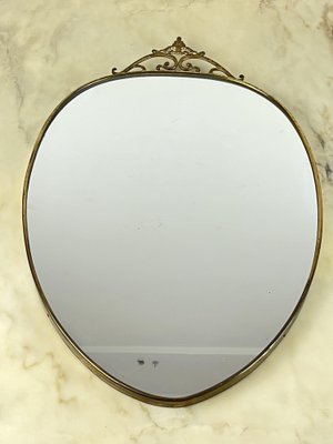 Mid-Century Italian Mirror in Brass, 1960s-YST-1754570