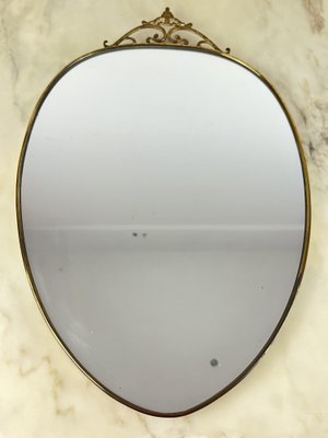 Mid-Century Italian Mirror in Brass, 1960s-YST-1754570