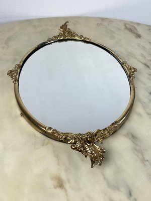 Mid-Century Italian Mirror in Brass, 1960s-YST-1754661