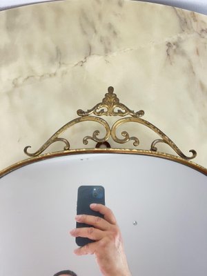 Mid-Century Italian Mirror in Brass, 1960s-YST-1754570