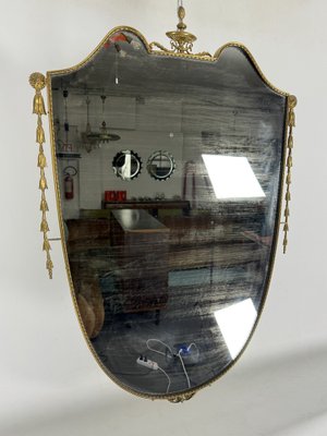 Mid-Century Italian Mirror in Brass, Italy, 1950s-OT-1818701