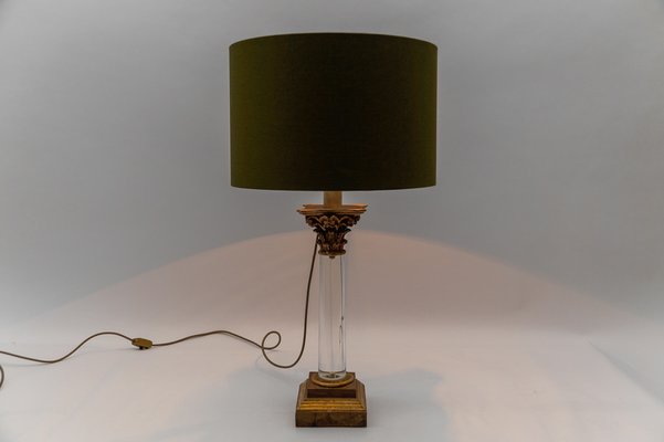 Mid-Century Italian Modern Acrylic & Wood Table Lamp Base, Italy, 1960s-KQB-1743113