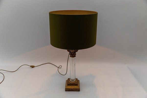 Mid-Century Italian Modern Acrylic & Wood Table Lamp Base, Italy, 1960s-KQB-1743113