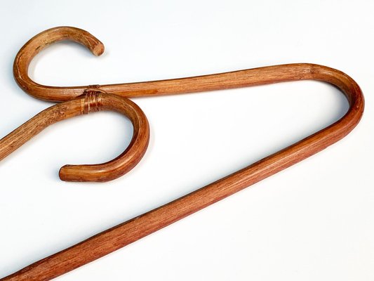 Mid-Century Italian Modern Bamboo and Rattan Coat Hangers, 1970s, Set of 8-JDR-1125448