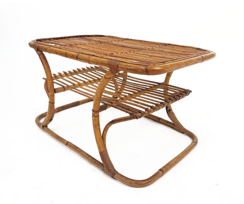 Mid-Century Italian Modern Bamboo Coffee Table, 1950s-JDR-1126038