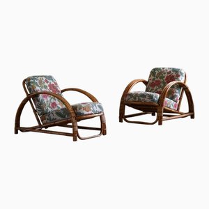 Mid-Century Italian Modern Bamboo Lounge Chairs, 1960s, Set of 2-MXF-2019609