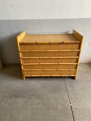 Mid-Century Italian Modern Bamboo & Rattan Dresser, 1970s-DHH-1450865