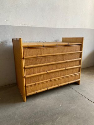 Mid-Century Italian Modern Bamboo & Rattan Dresser, 1970s-DHH-1450865