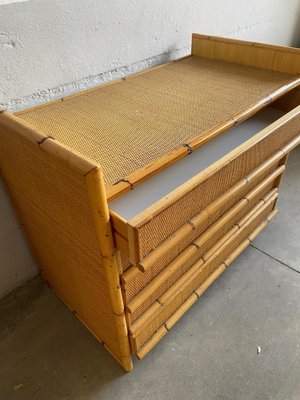 Mid-Century Italian Modern Bamboo & Rattan Dresser, 1970s-DHH-1450865