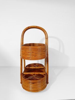 Mid-Century Italian Modern Bar Cart in Bamboo, Cane & Rattan, 1960s-UIW-2033164