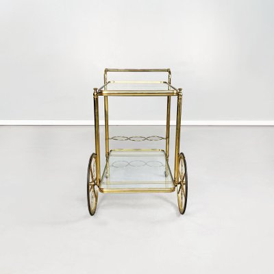 Mid-Century Italian Modern Bar Cart in Brass & Glass, 1950s-GDD-1230453