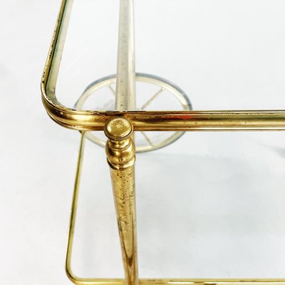 Mid-Century Italian Modern Bar Cart in Brass & Glass, 1950s-GDD-1230453