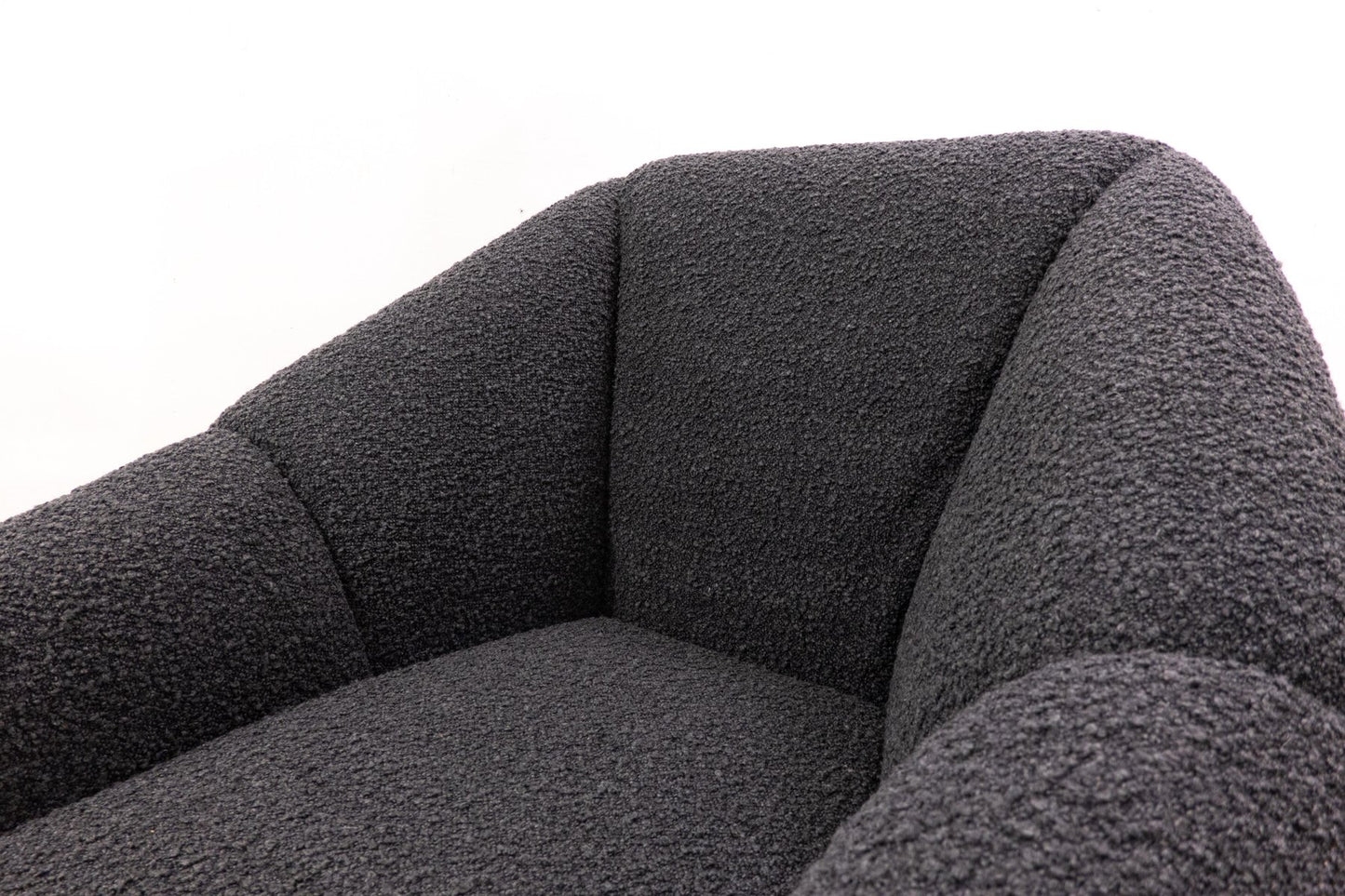 Mid-Century Italian Modern Black Bouclette Fabric Armchair, 1950s