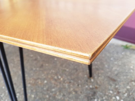 Mid-Century Italian Modern Brass and Black Metal Dining Table, 1950s-RD-2033694