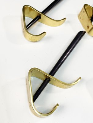 Mid-Century Italian Modern Brass & Lacquered Aluminum Coat Hooks, 1970s, Set of 4-JDR-1125449