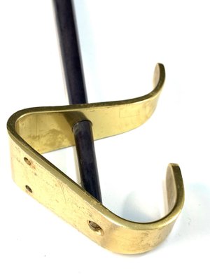 Mid-Century Italian Modern Brass & Lacquered Aluminum Coat Hooks, 1970s, Set of 4-JDR-1125449