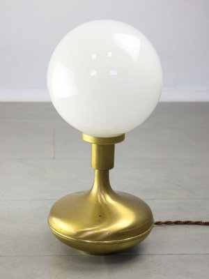 Mid-Century Italian Modern Brass & Opaline Glass Table Lamp-HGJ-1438377