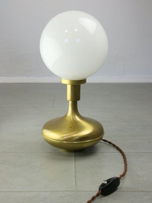 Mid-Century Italian Modern Brass & Opaline Glass Table Lamp-HGJ-1438377