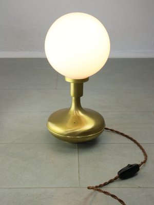 Mid-Century Italian Modern Brass & Opaline Glass Table Lamp-HGJ-1438377