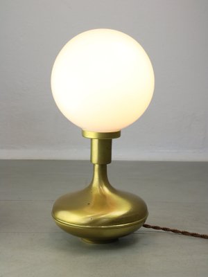 Mid-Century Italian Modern Brass & Opaline Glass Table Lamp-HGJ-1438377