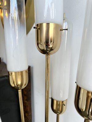 Mid-Century Italian Modern Brass & Reed Floor Lamp attributed to Mazzega, 1970s-FUE-1818295