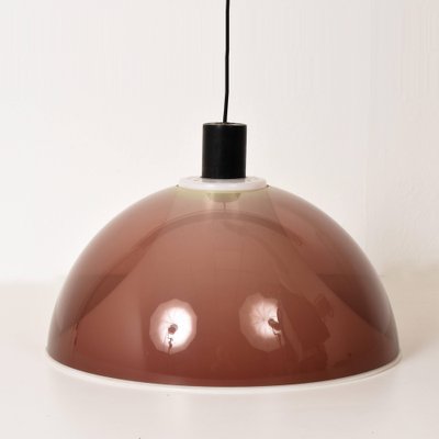 Mid-Century Italian Modern Brown Acrylic Glass Pendant from Stilux, 1960s-JDR-1126028