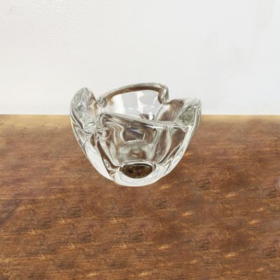 Mid-Century Italian Modern Crystal Flower Shape Table Ashtray, 1970s-GDD-1195114