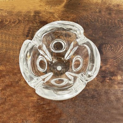 Mid-Century Italian Modern Crystal Flower Shape Table Ashtray, 1970s-GDD-1195114