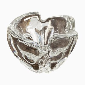 Mid-Century Italian Modern Crystal Flower Shape Table Ashtray, 1970s-GDD-1195114