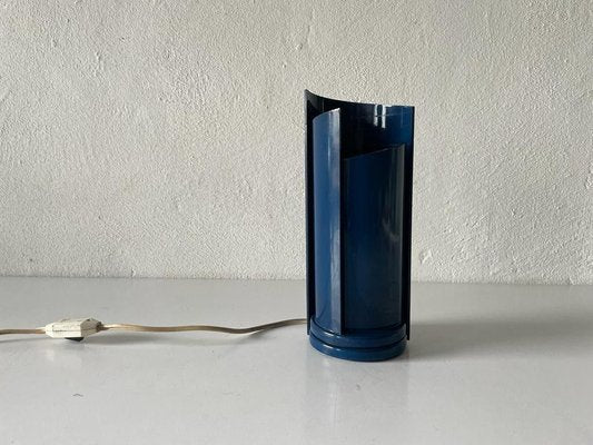 Mid-Century Italian Modern Dark Blue Swivel Table Lamp, Italy, 1960s-RDS-1425600