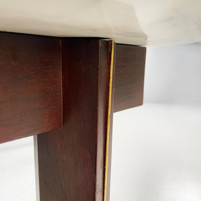 Mid-Century Italian Modern Dining Table in Marble, Wood and Bass, 1960s-GDD-1821588