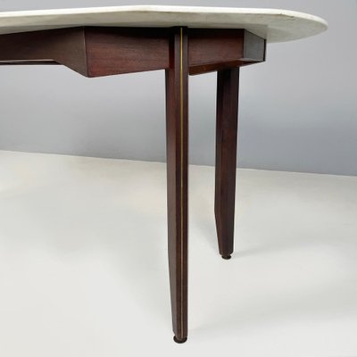 Mid-Century Italian Modern Dining Table in Marble, Wood and Bass, 1960s-GDD-1821588