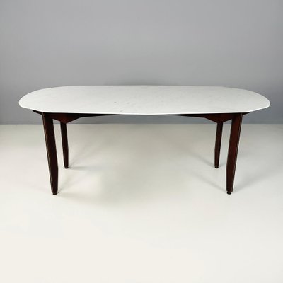 Mid-Century Italian Modern Dining Table in Marble, Wood and Bass, 1960s-GDD-1821588