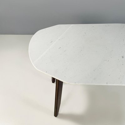 Mid-Century Italian Modern Dining Table in Marble, Wood and Bass, 1960s-GDD-1821588