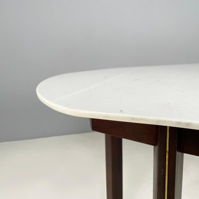 Mid-Century Italian Modern Dining Table in Marble, Wood and Bass, 1960s-GDD-1821588